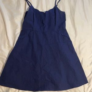 Market and Spruce Navy blue scalloped cotton/linen